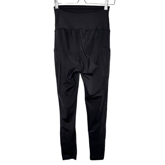 Latched Mama Pants - Latched Mama black maternity side pocket full length leggings size small